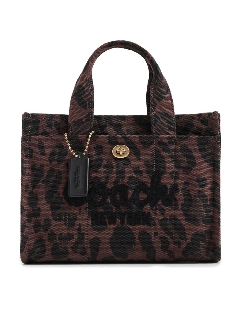 NEW Coach Black and Brown Leopard Tote 26